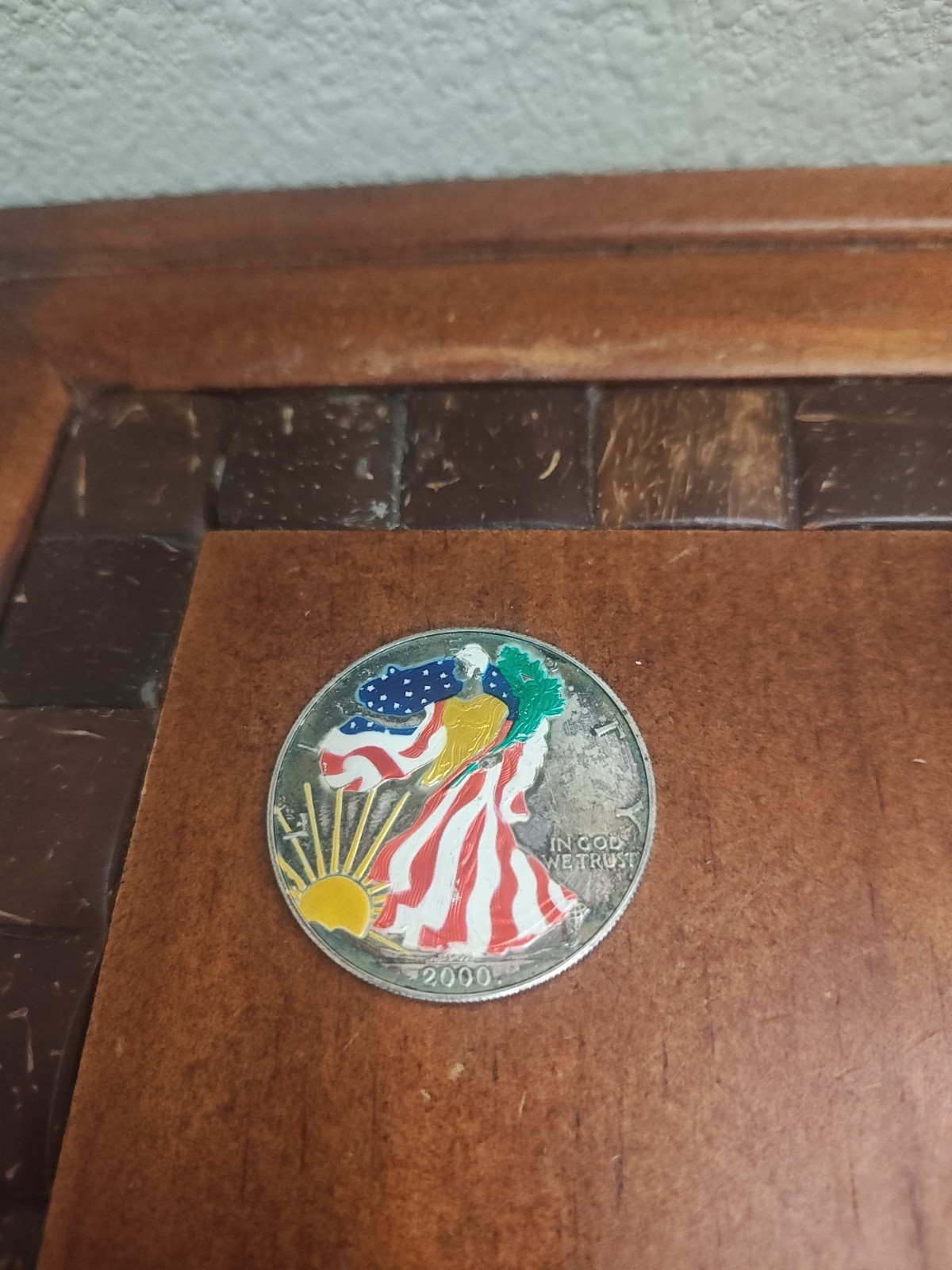 2000 Painted Walking Liberty Silver 1 oz American Eagle $1