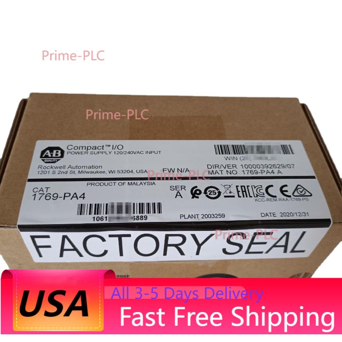 1 PCS New Factory Sealed AB 1769-PA4 /A CompactLogix Power Supply 1769PA4 In US