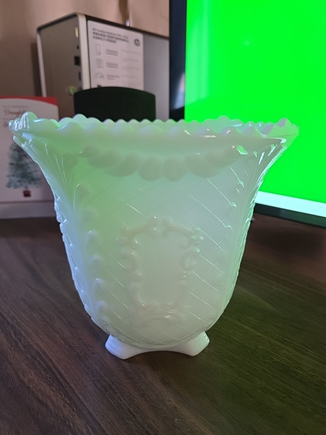 Vintage 1187 Napco Cleveland Milk Glass Flower Pot Planter