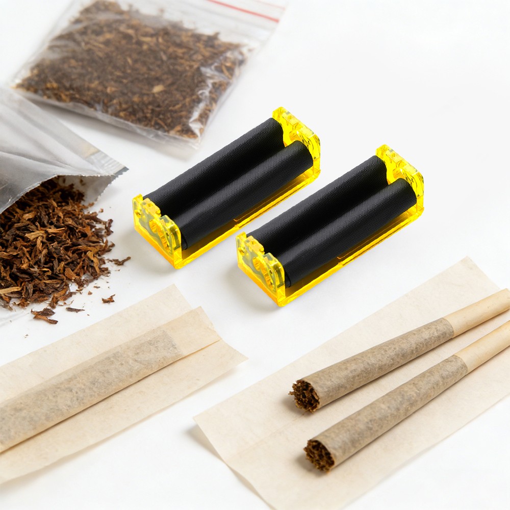 70mm Yellow Automatic Tobacco Roller Portable Plastic Cigarette Rolling Machine