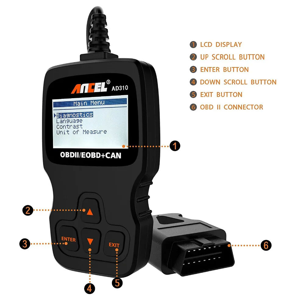 Ancel AD310 Engine Diagnostic Scan Tool Car Code Reader OBD2 Scanner Automotive