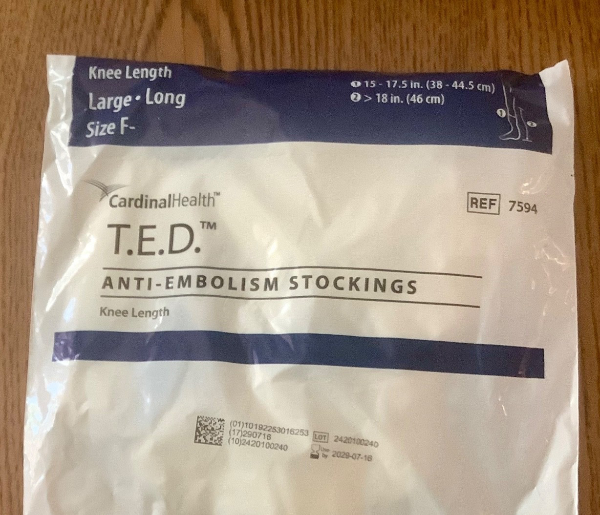 T.E.D. ANTI-EMBOLISM STOCKINGS, KNEE HIGH CARDINAL HEALTH (Large) Lot of 12