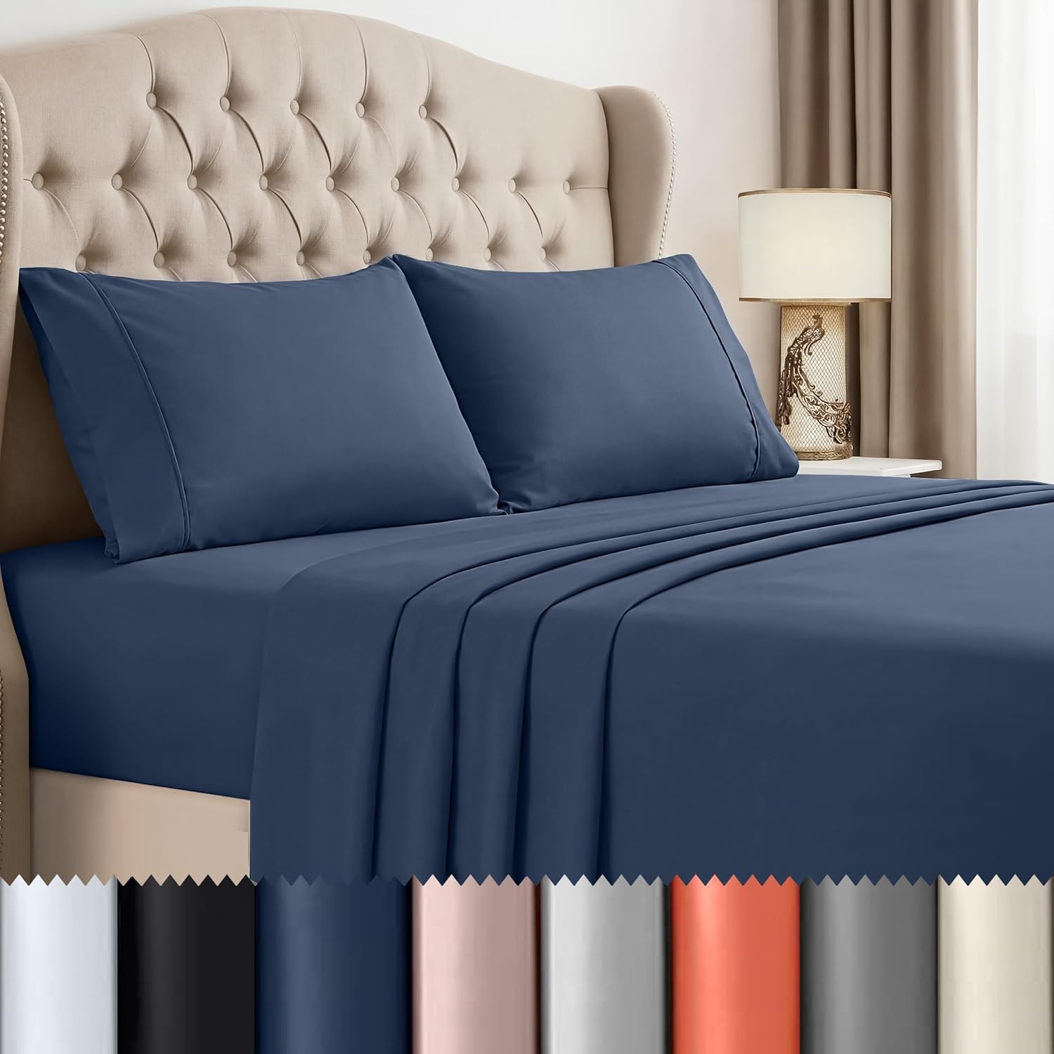 Beddora Queen Sheets Set – 4 Piece Soft & Cooling Queen Bed Sheets Set – Deep