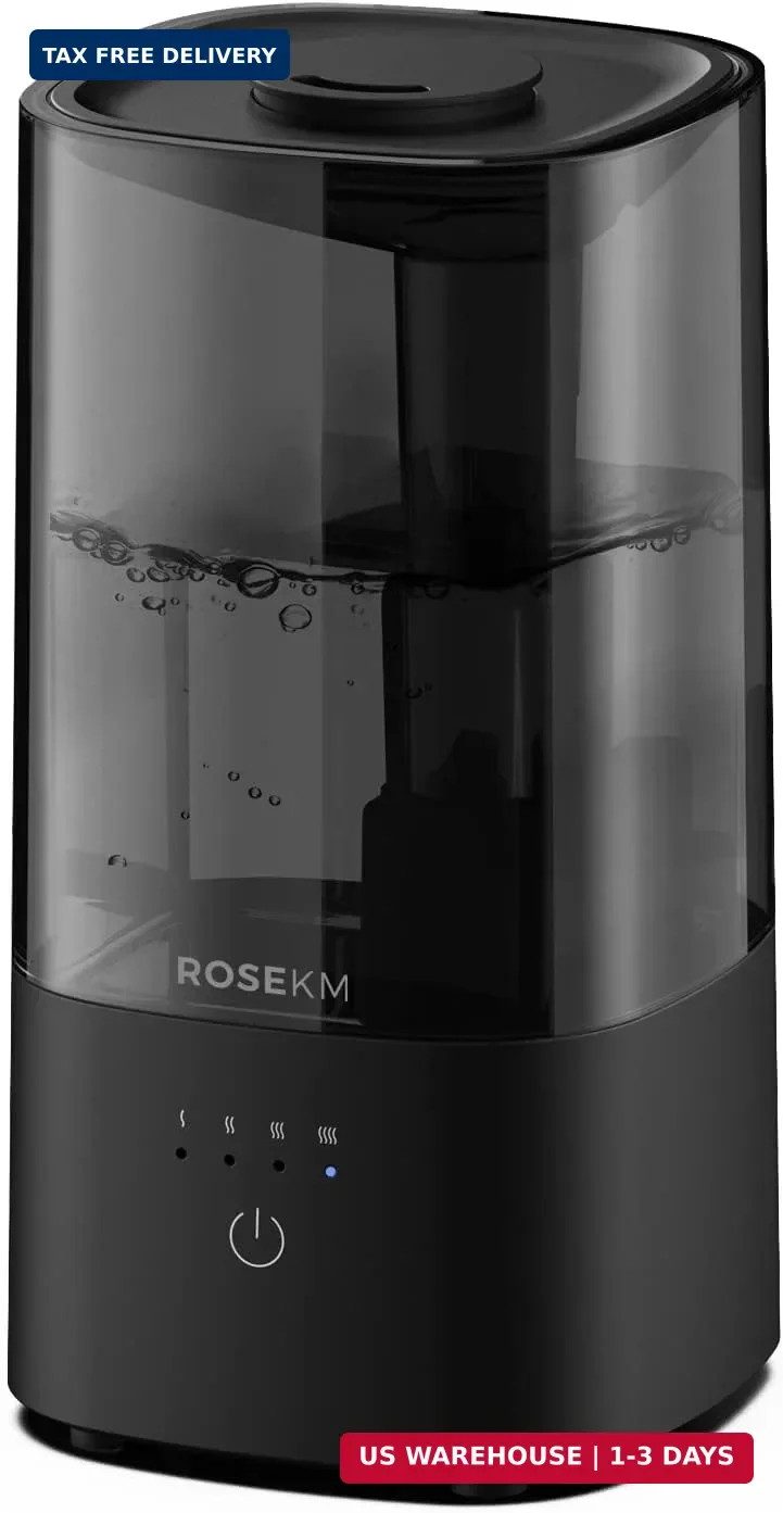 ROSEKM Humidifiers for Bedroom, 2.0L Cool Mist Humidifier for Home Plant and Bab