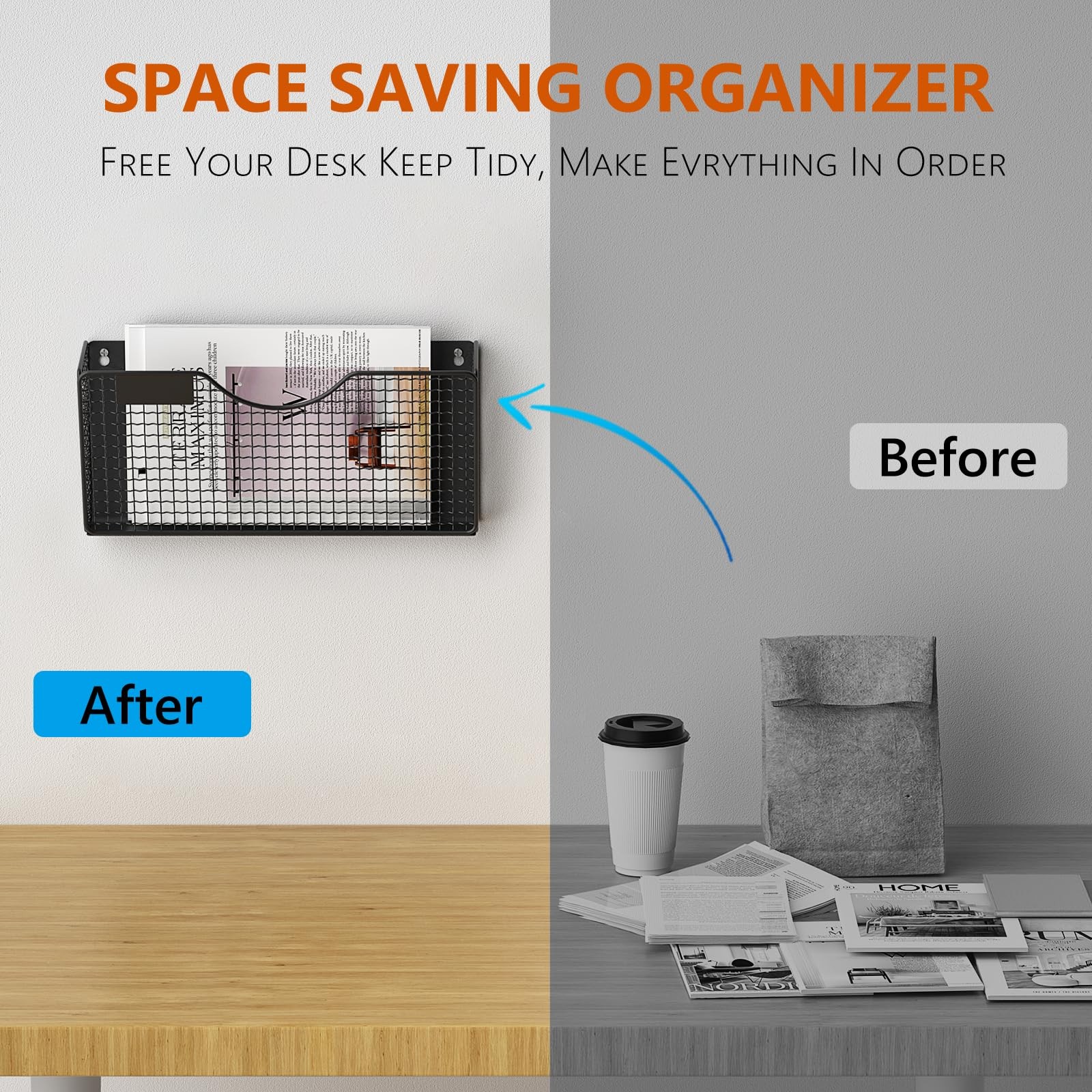 Mftek Magnetic File Holder 4 Pockets Magnetic File Folder Holder No Drilling