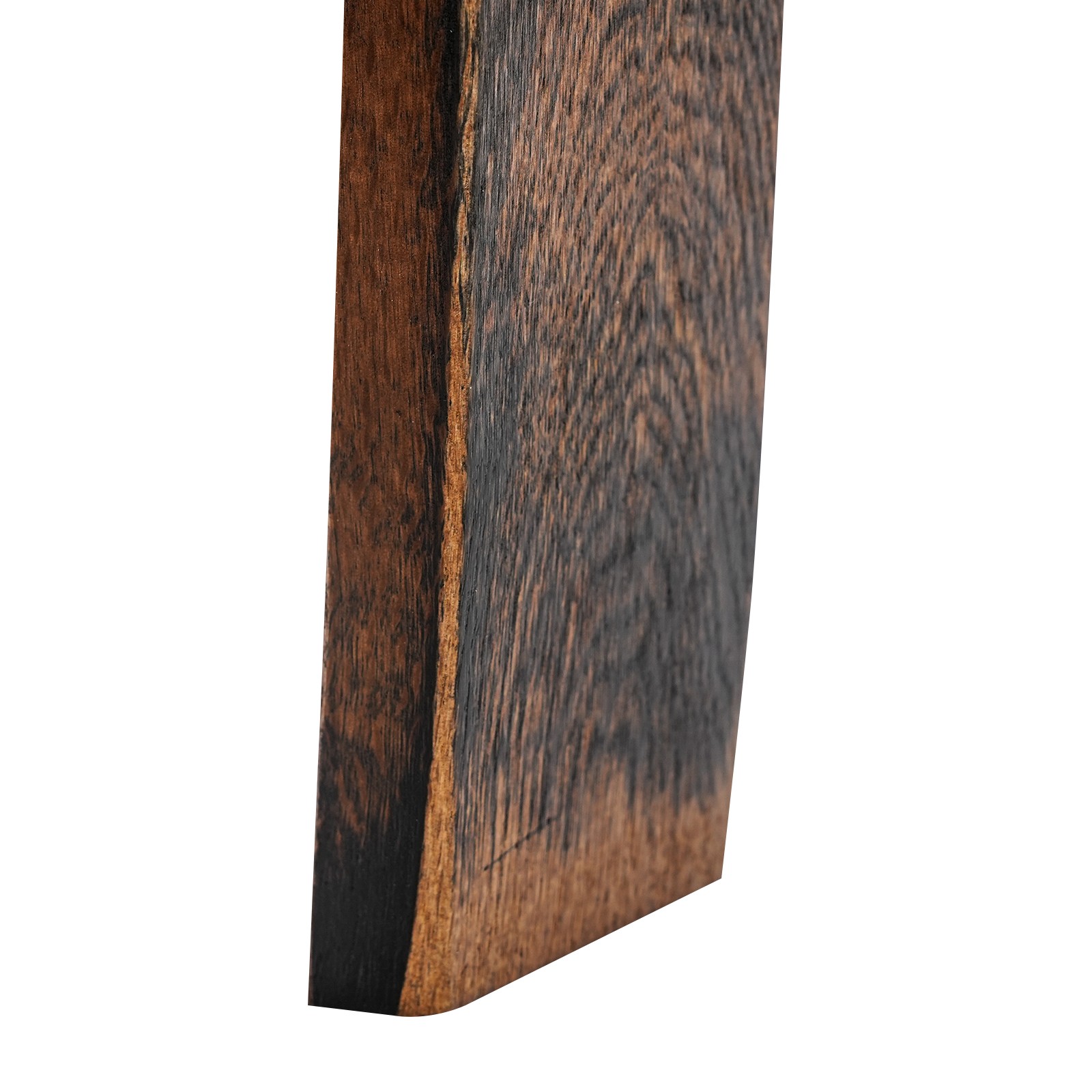 Rustic Oak Wood Barrel-Style Round End Table Brown Side Table