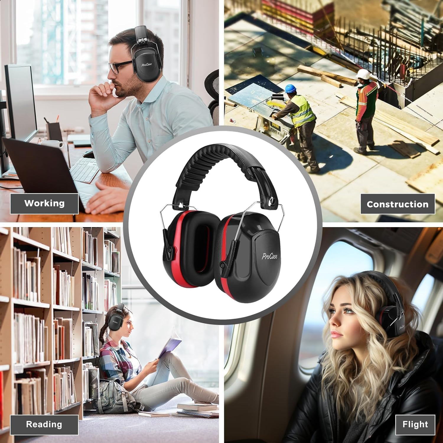 Noise Reduction Ear Muffs, Sound Proof Ear Protection, NRR 28Db Noise Cancelling
