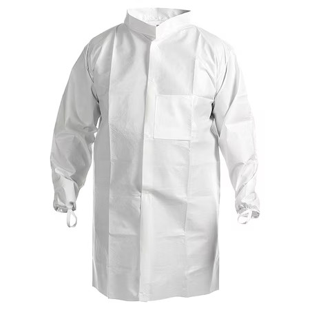 Kimtech 47655 Kimtech A7 Lab Coat, Sms, Snaps Closure, White, 2Xl, 30 Pk