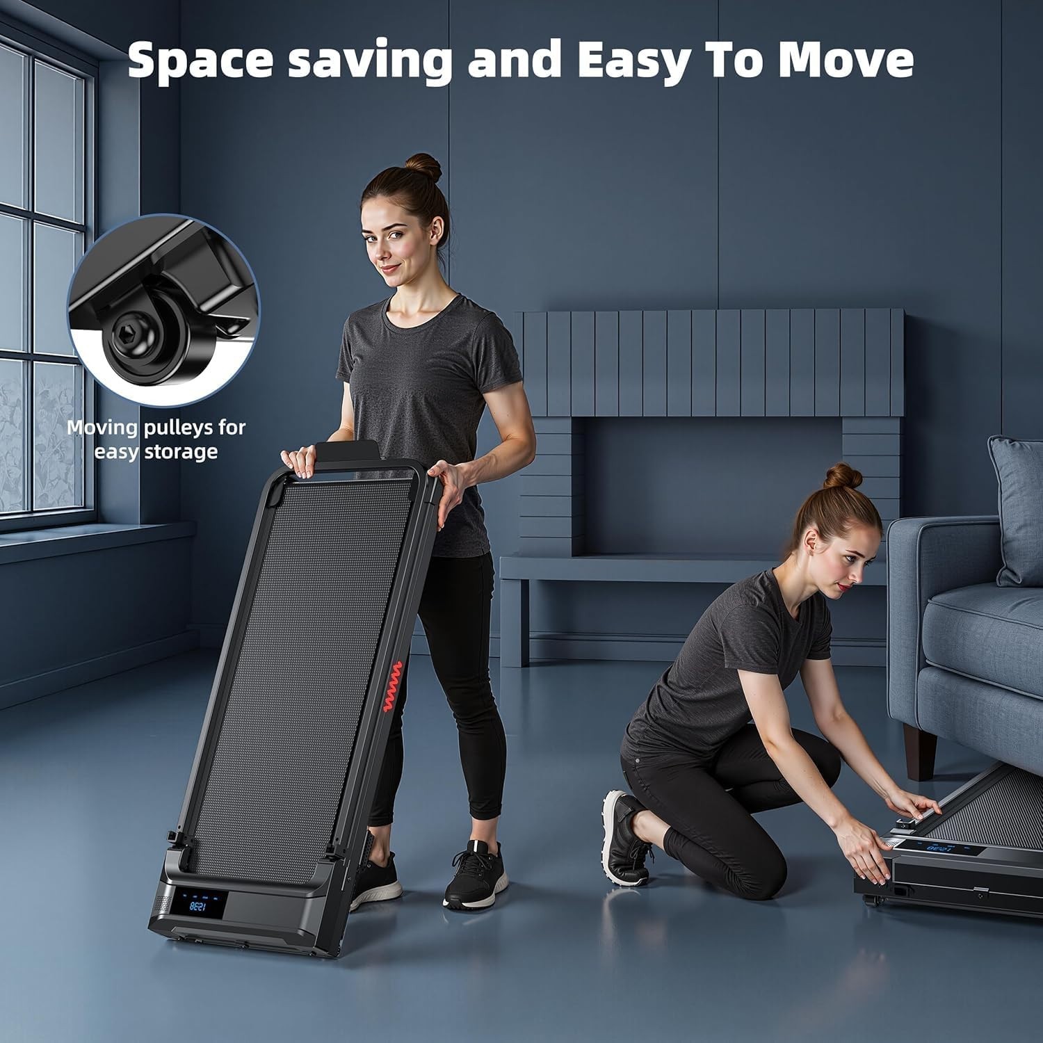 Portable Under-Desk Treadmill with Remote Control - Quiet & Space-Saving Design