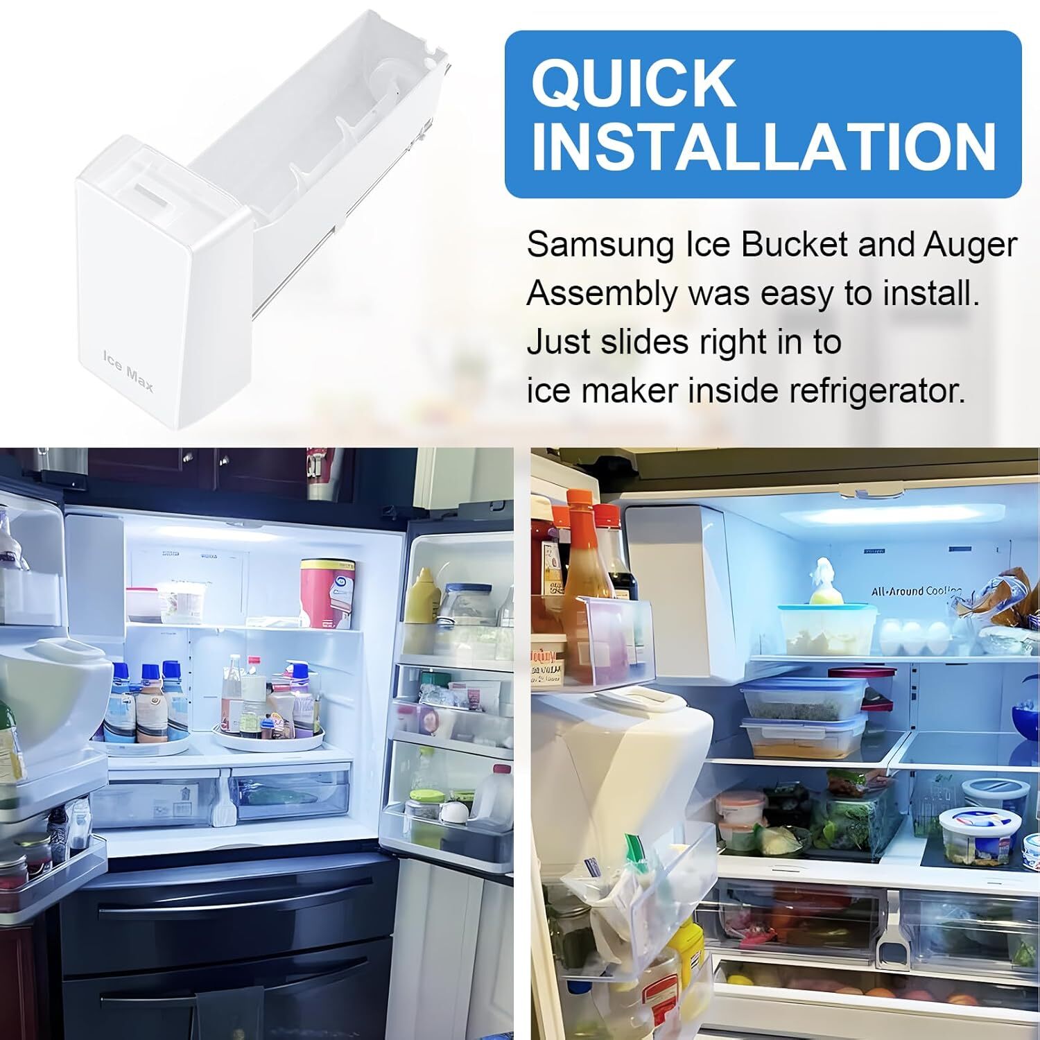 DA97-20156A Refrigerator Ice Container Assembly For Samsung Ice Maker placement