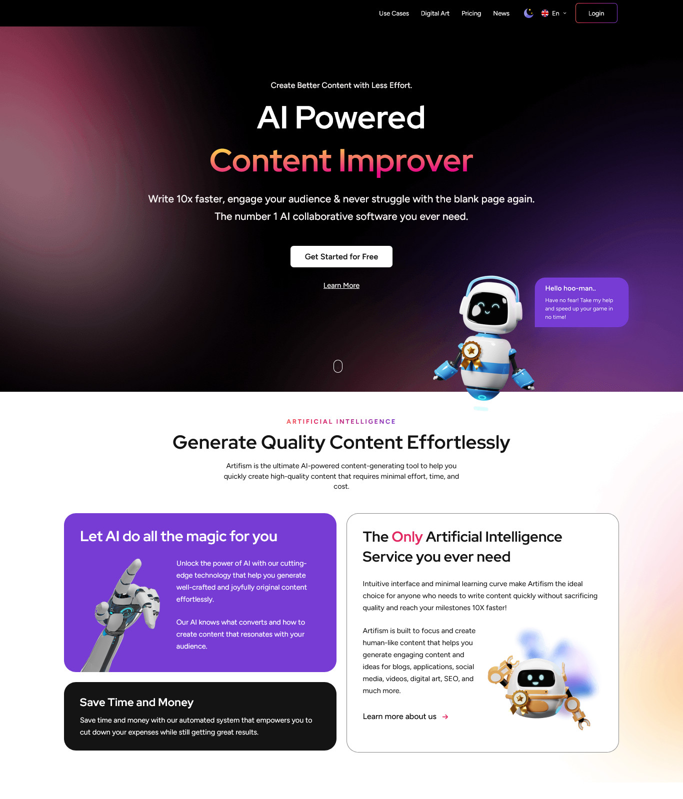 ArtMe - AI SaaS Platform | AI Content, Image, Video, Chatbot, Voiceover & Code
