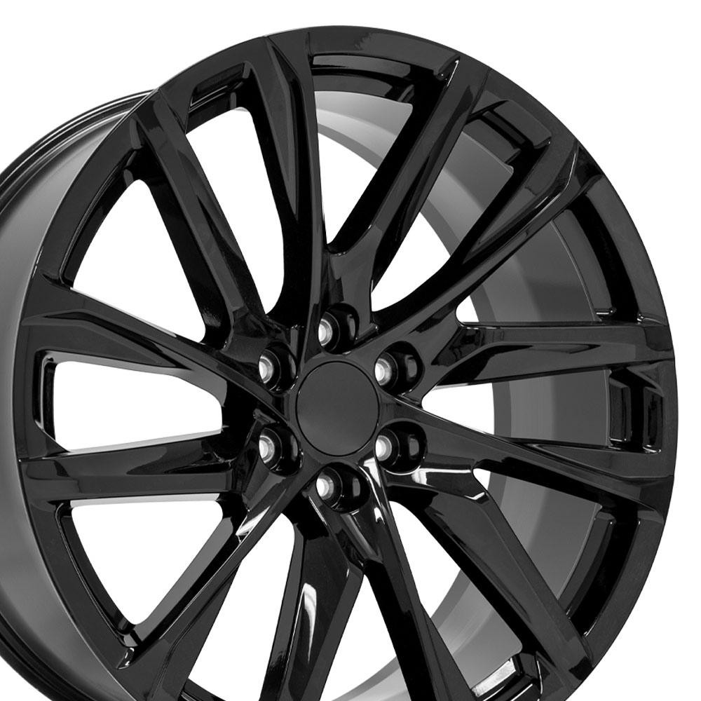 24 inch Black 4875 Rims SET (4) Fits Sierra Yukon Cadillac Escalade Sport