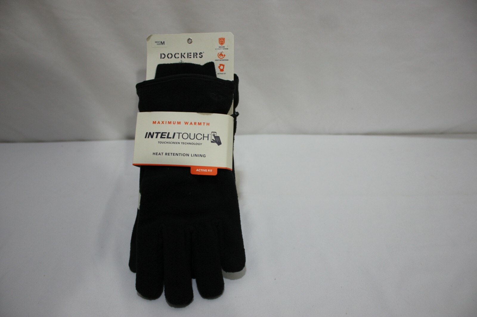 Dockers Inteli-Touch Poly Gloves Men  Active Fit Black size Med inteli touch