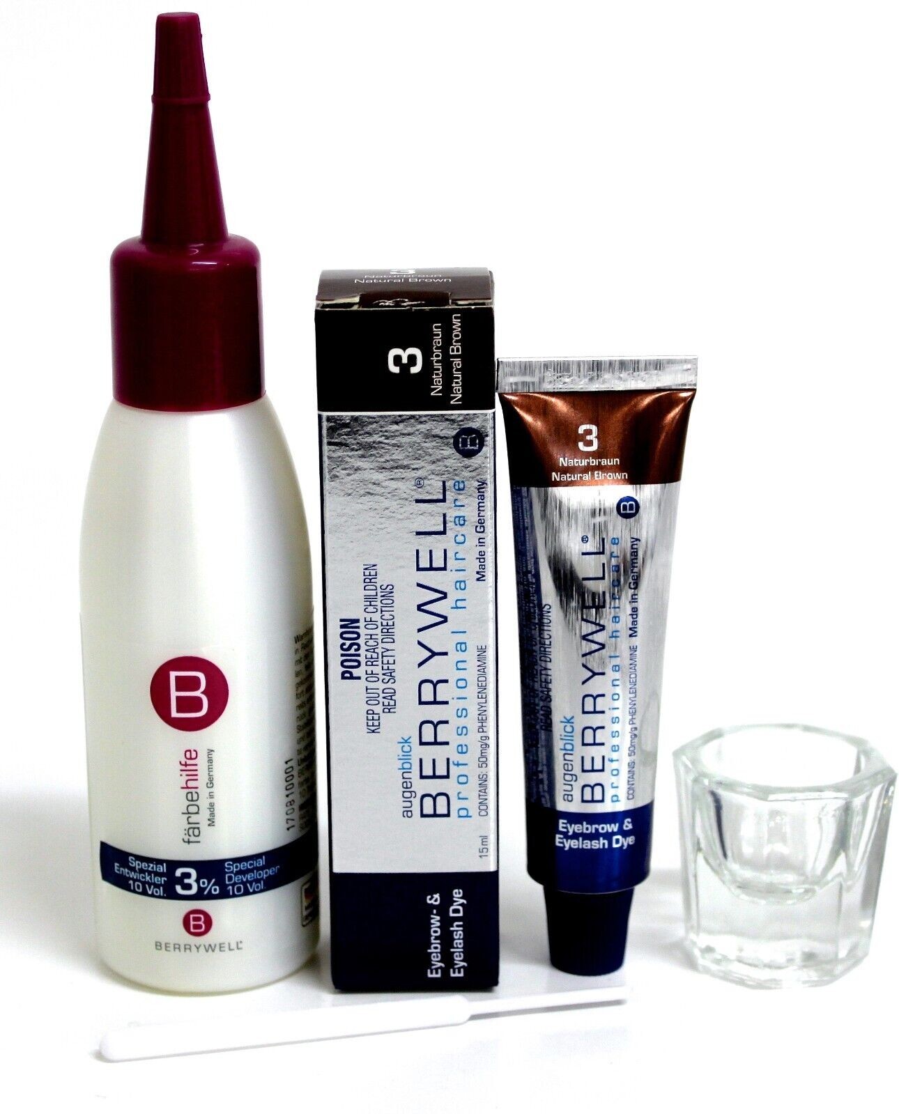 Berrywell Set Eyelash & Eyebrow Tinting (Tint+Developer+Glass)