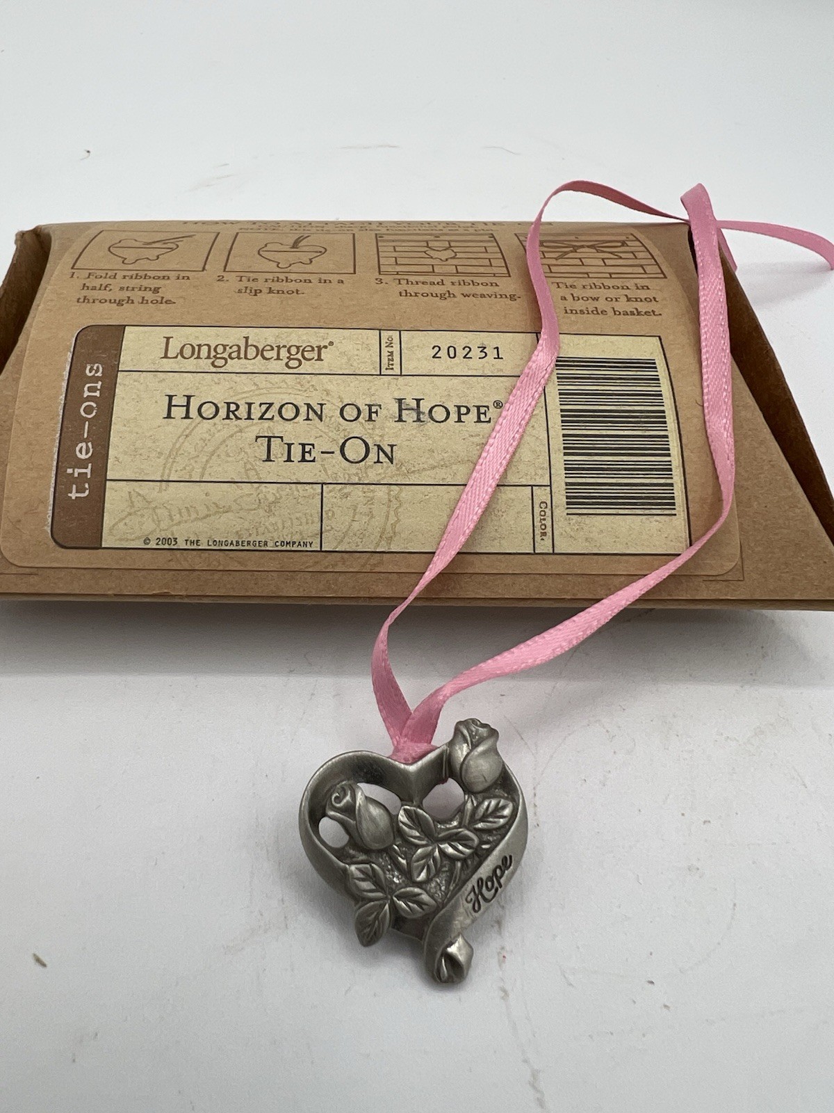 💗 Longaberger Horizon of Hope Tie‑On #20231 – Beautiful Accessory! 🌸