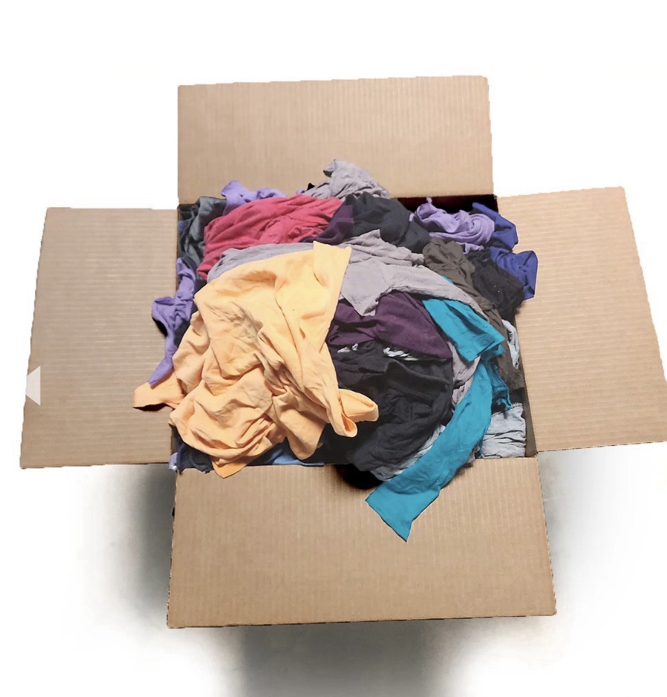 Color Knit T-Shirt Cleaning Rags 10 lbs. Box - Multipurpose Cleaning