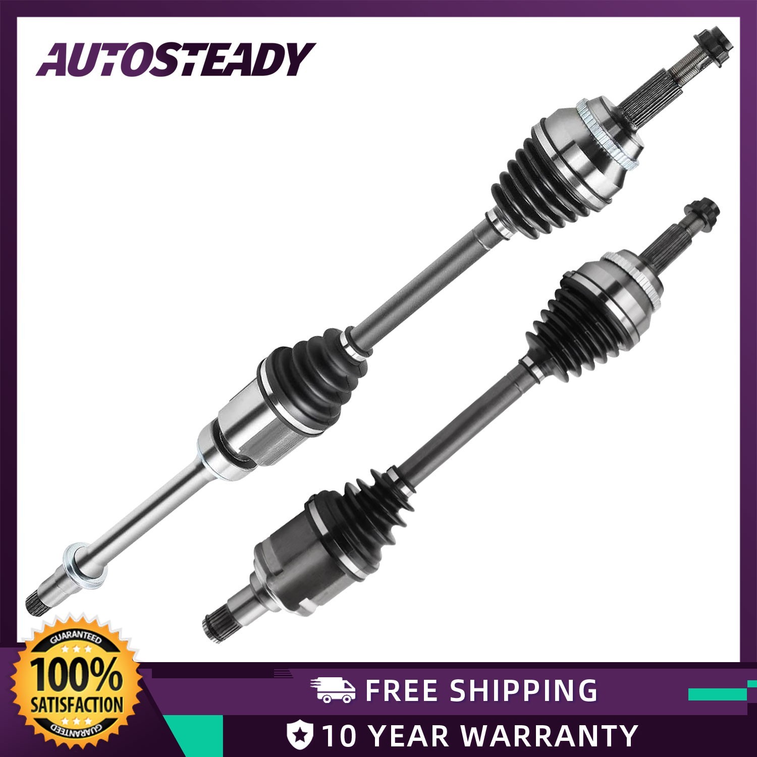 Pair of Front CV Axle Shafts for 2007 - 2018 Lexus ES350 2008 - 16 Toyota Avalon