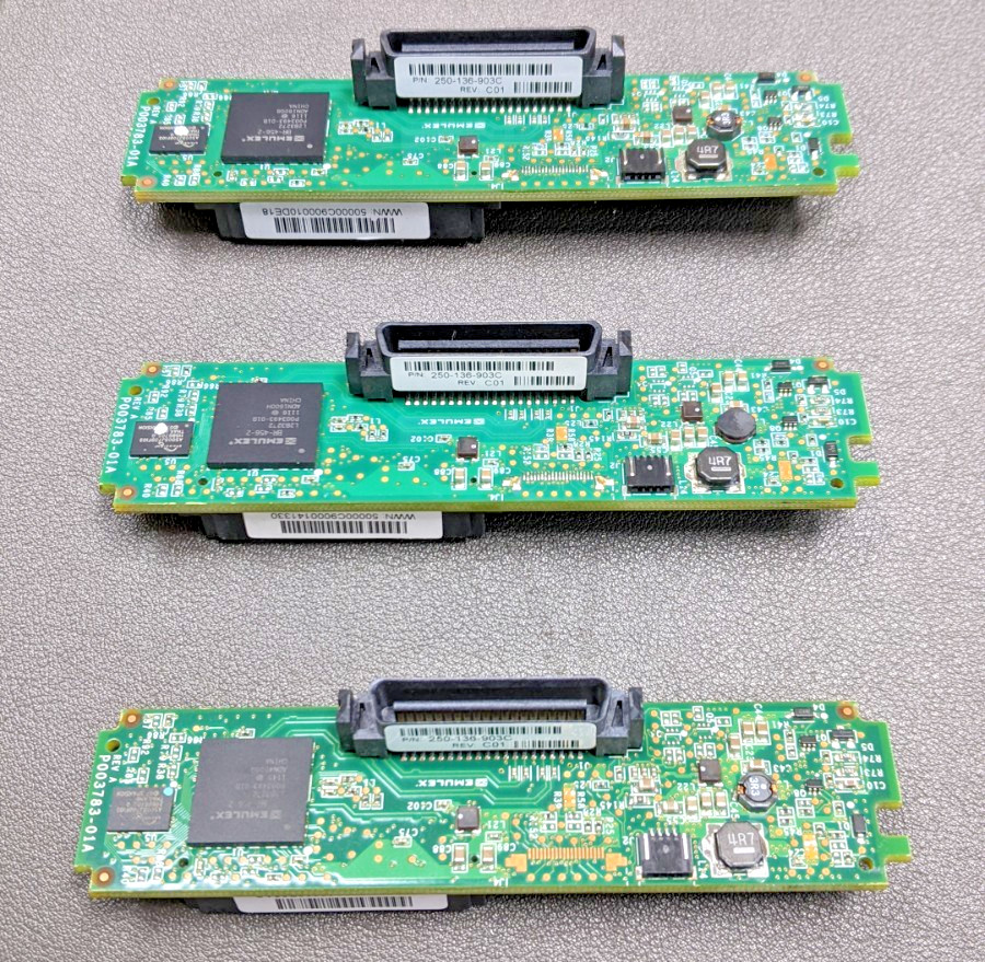Lot of 3 EMC 250-136-903C SATA to Fiber Channel Interposers