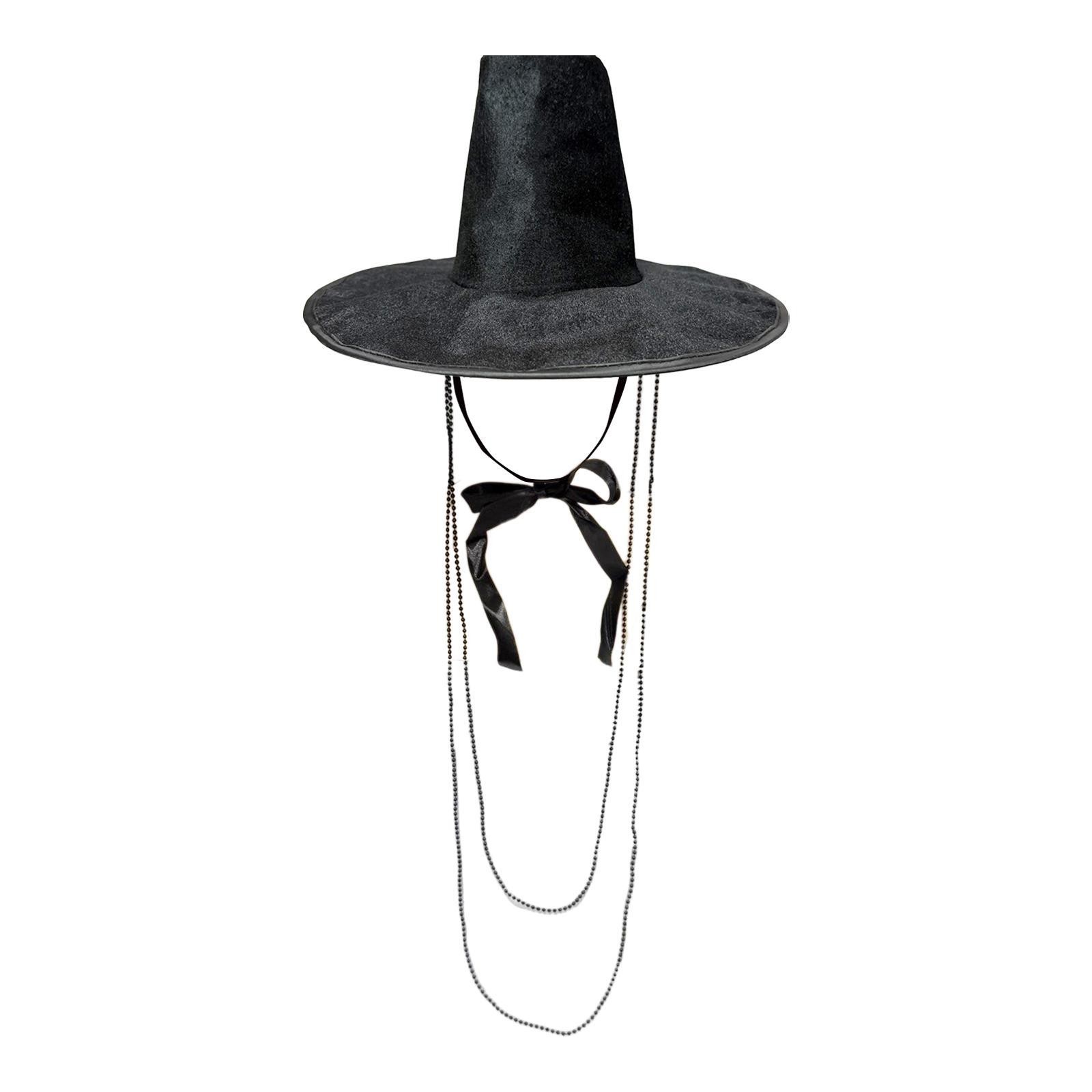 Korean Style Traditional Hat Flat Top Festival Decor Unique Halloween Headwear