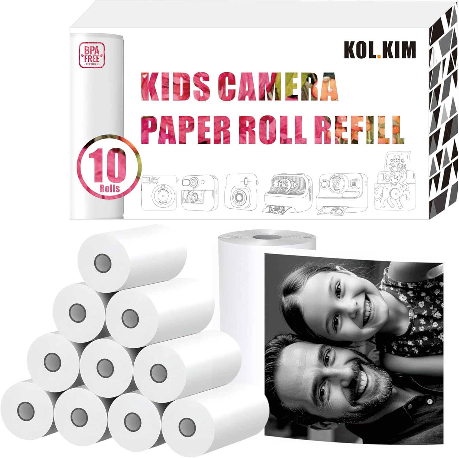 Kids Camera Paper Roll Refill Compatible for Dylanto Kids Camera Instant Print T