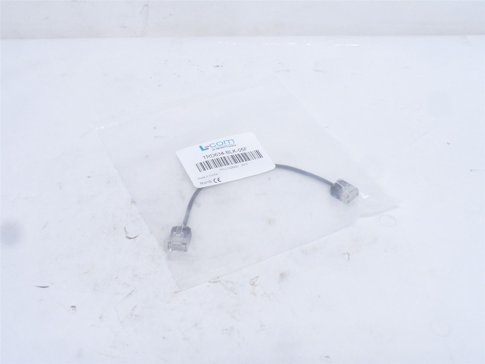 248636 New-No Box; L-Com TRD634-BLK-05F Modular Cable Plug to Plug RJ45