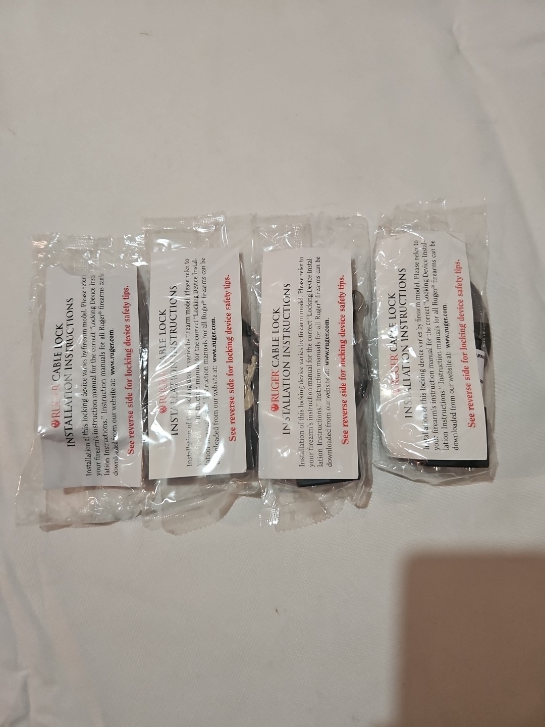 (4) Gun Lock Ruger Firearm Gun Safety Cable. New Original Package