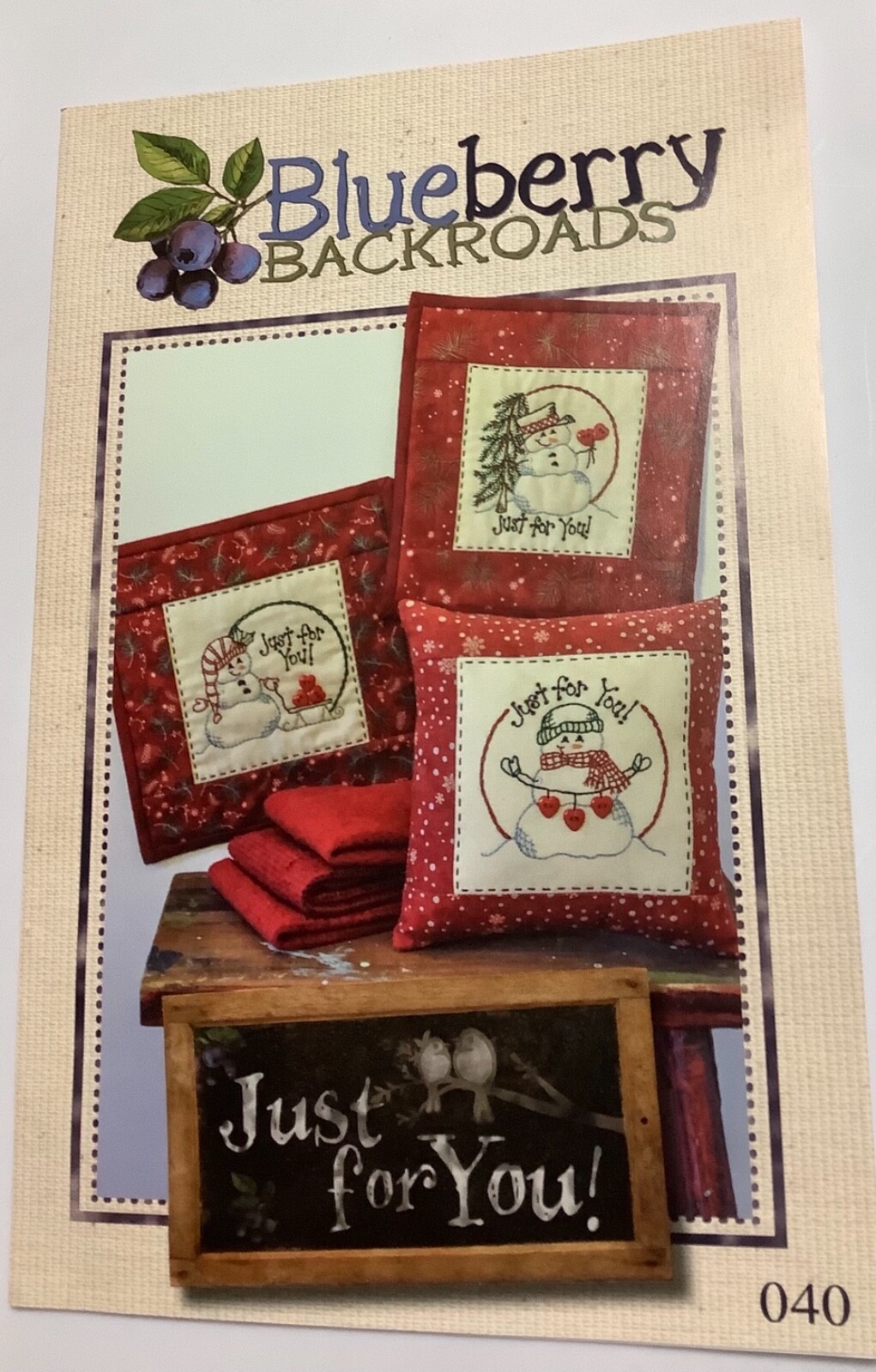 "Just for You" embroidery pattern by Blueberry Backroads