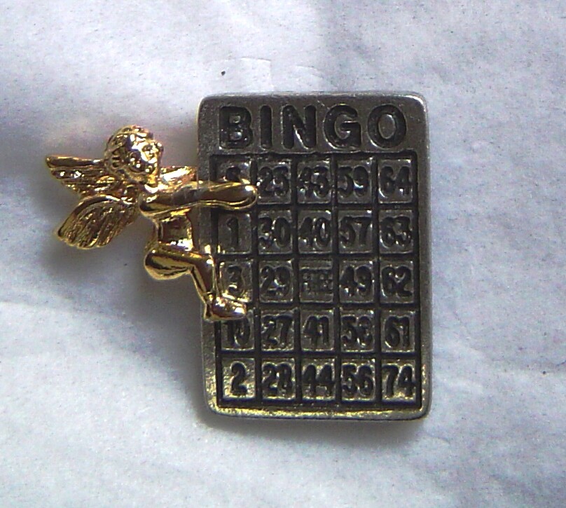 Bingo Angel pin, Help for winning Bingo! Made in the USA