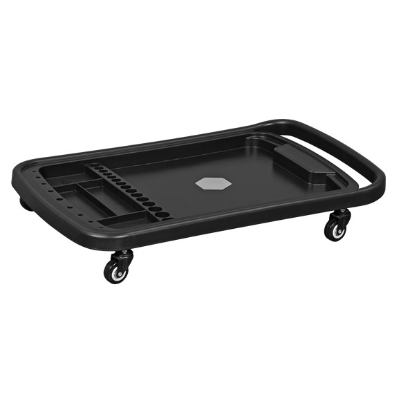 Adjustable Height Mobile Workstation Removeable Top Tray Dual Use Tool Creeper