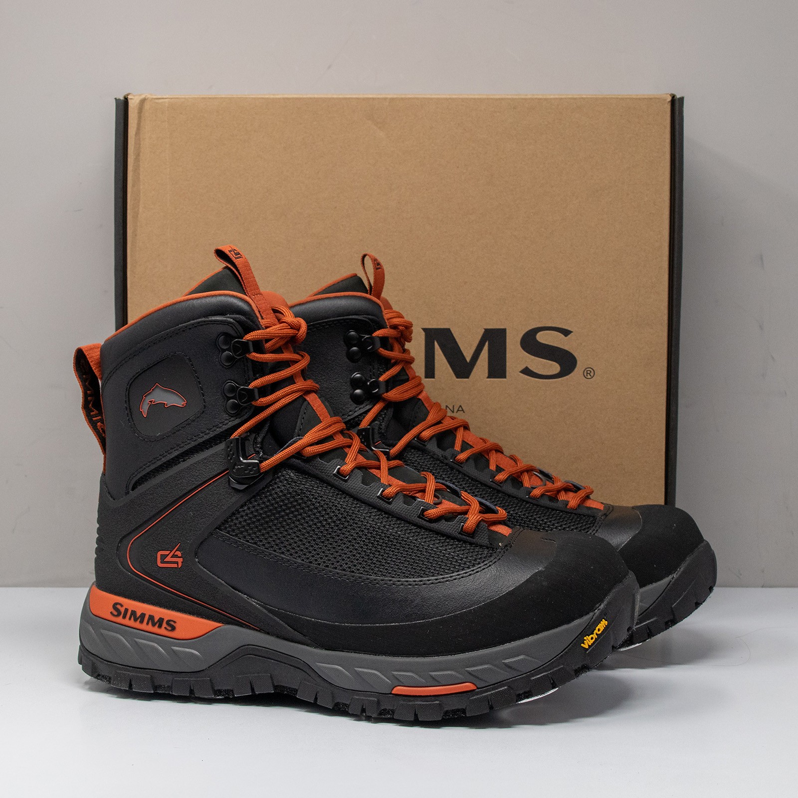 Simms G4 Pro Powerlock Carbon Black Wading Boots (Felt Sole) Mens 9