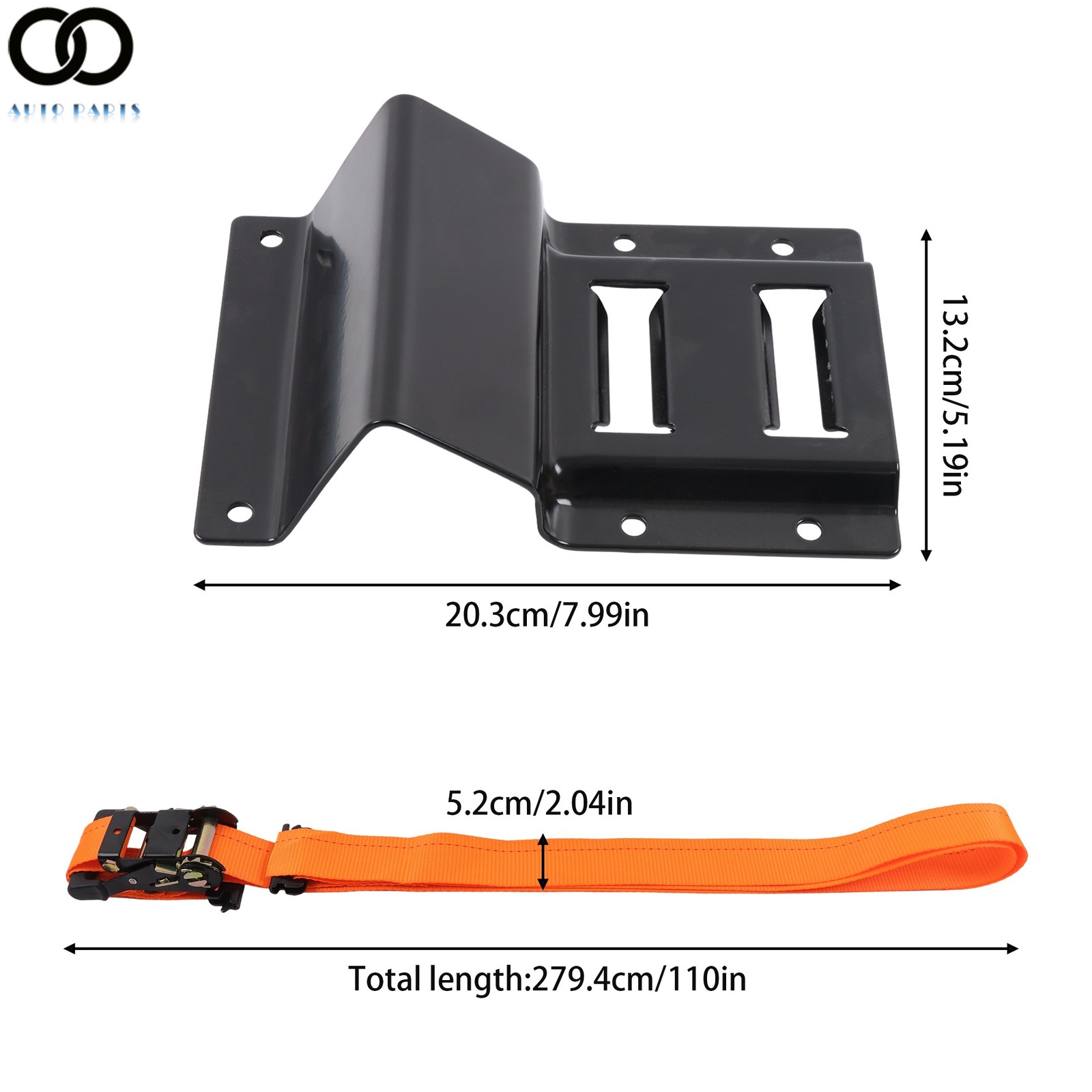 2 Pack Wheel Chock Tie Down Strap Kit For Trailer ATV 9' Ratchet Strap Durable