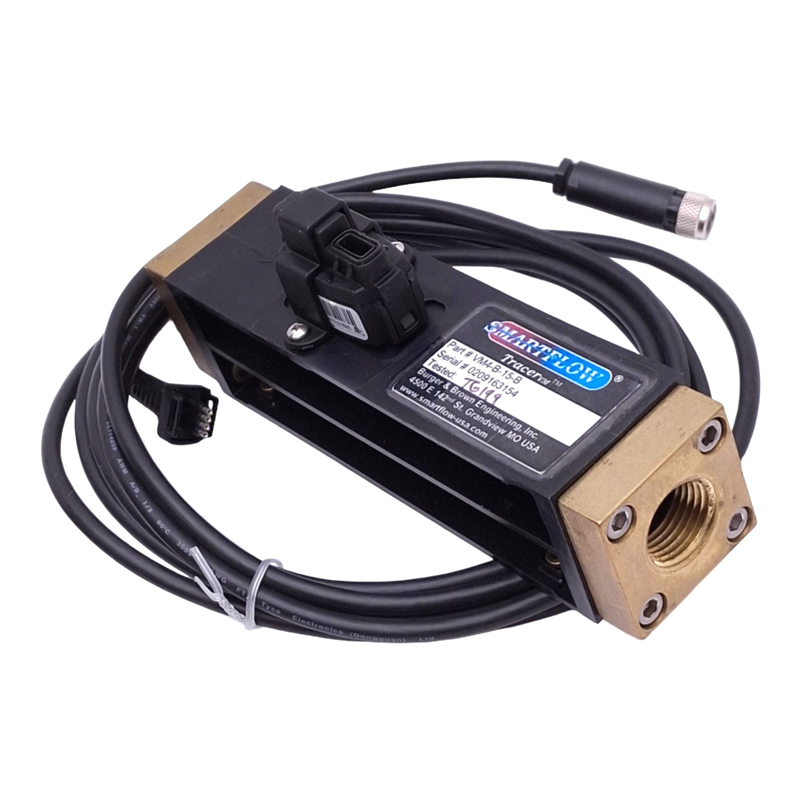 SmartFlow VM4-B-15-B TracerVM Flowmeter, 1/2in NPT, 15L/m Max, 0.5-3.5VDC Out