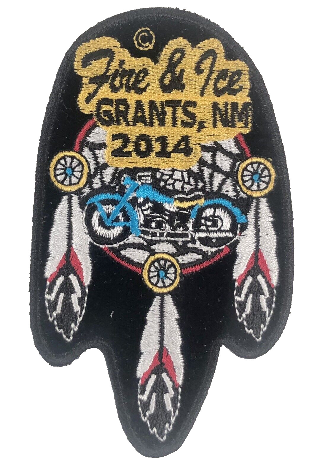 Fire & Ice Grants, NM 2014 Motorcycle Rally Biker Patch Iron/Sew On 2.75”x4”