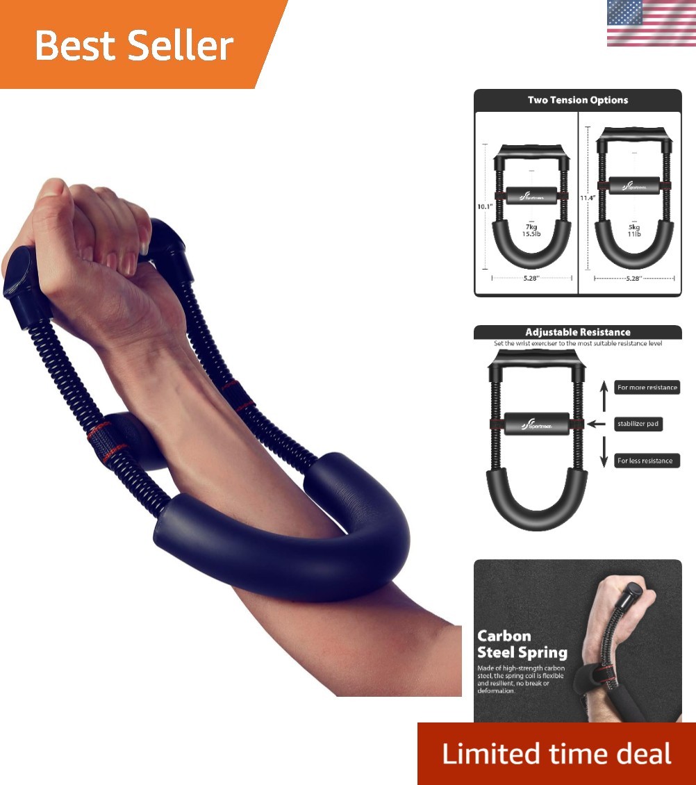 Adjustable Forearm Strengthener with 5kg Tension - Portable & Lightweight Design