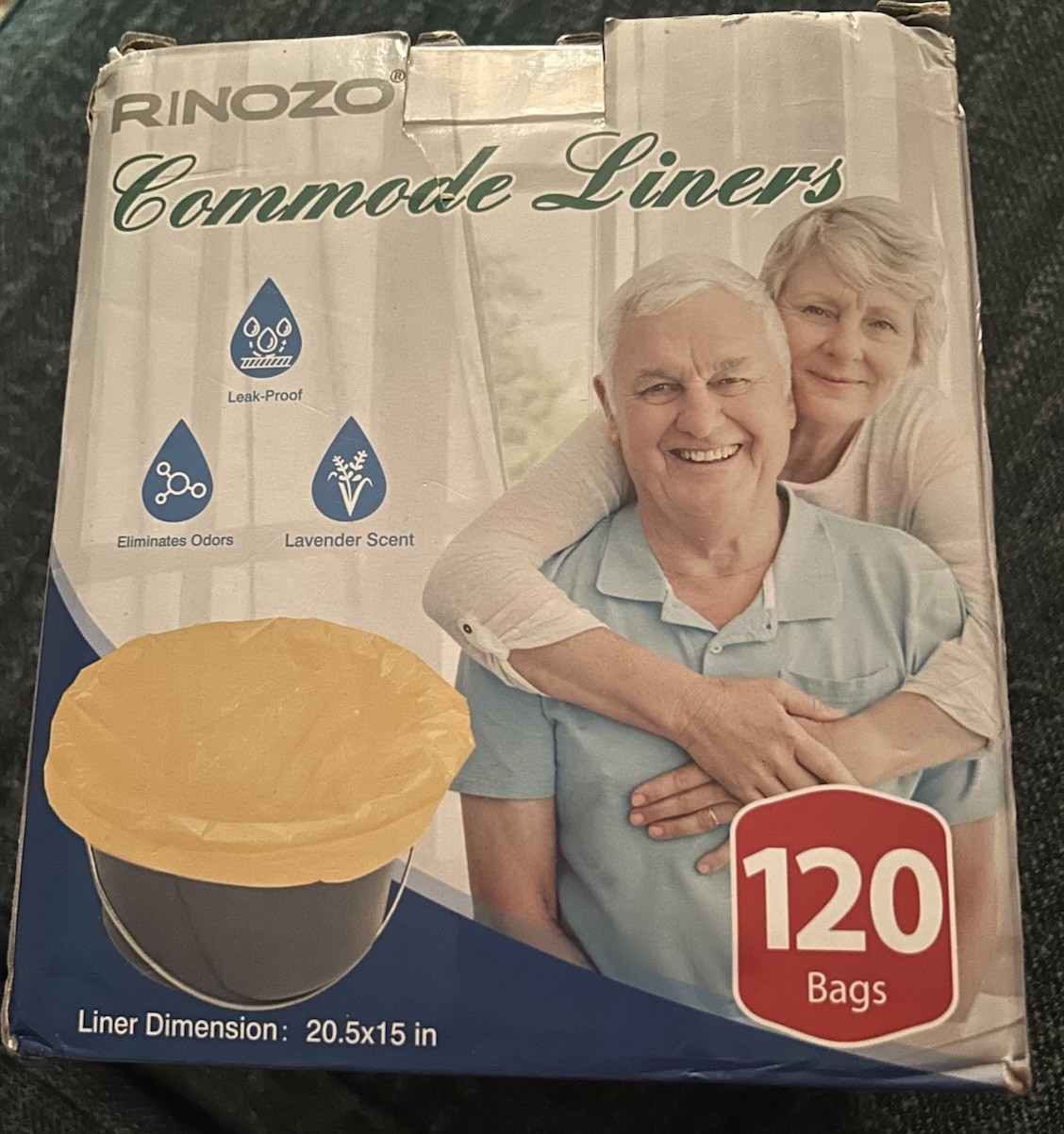 Rinozo Commode Liners  120 Pack Leak-Proof Bedside Commode Bags