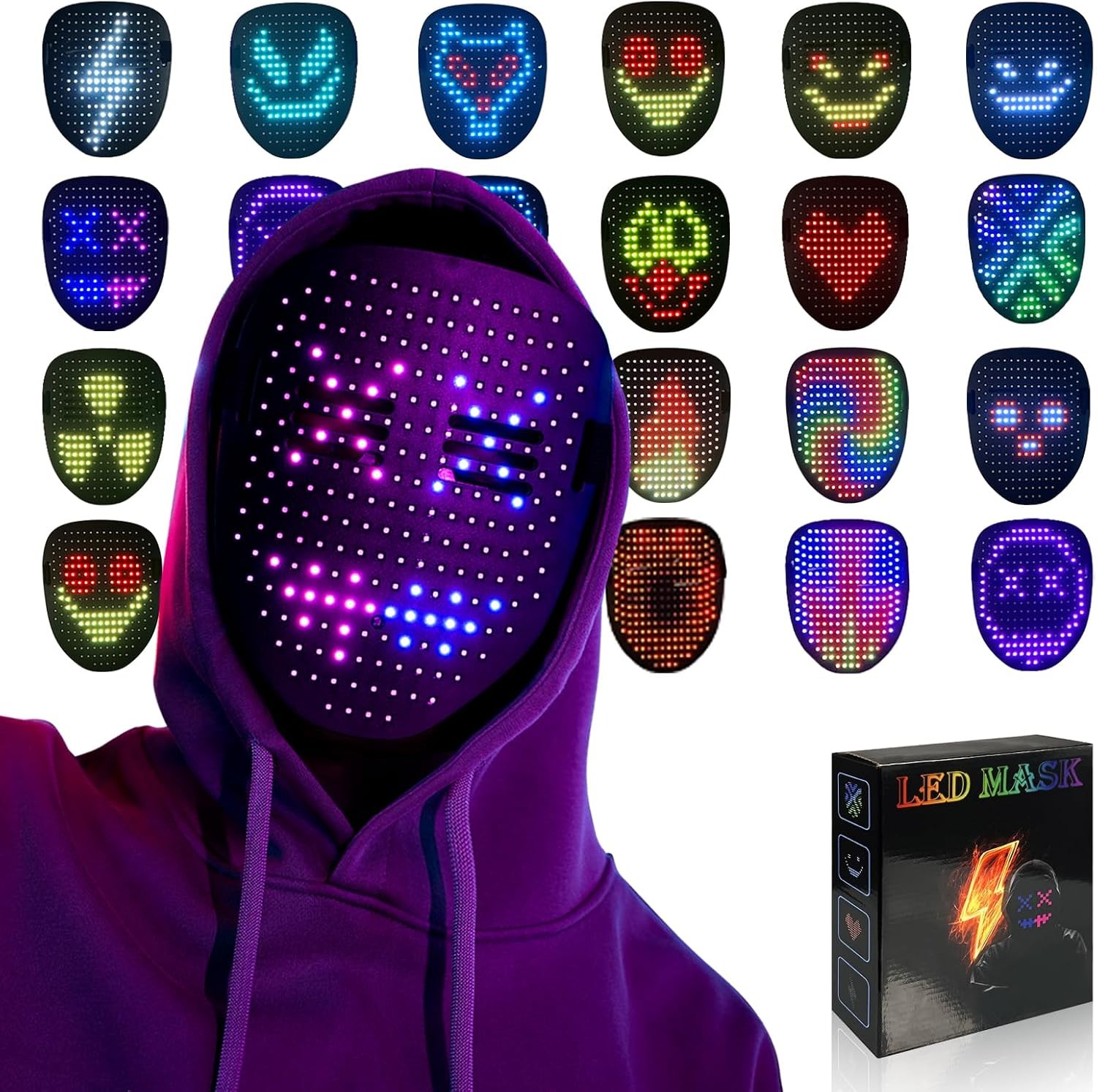 Led Mask Light up with Gesture Sensing, Cool Glowing Toys Masks Great...