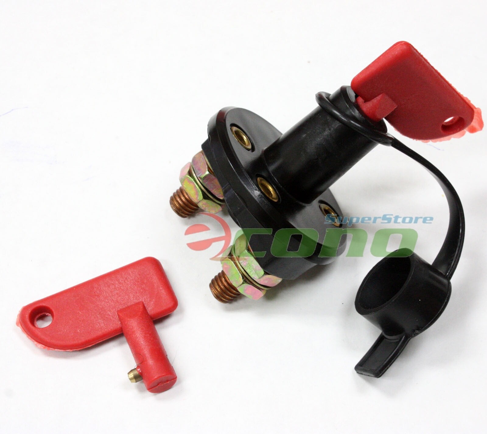 LOT 4 Auto Battery Cut Off Switch Disconnect Kill Solid Brass w/ 2 Removable Key
