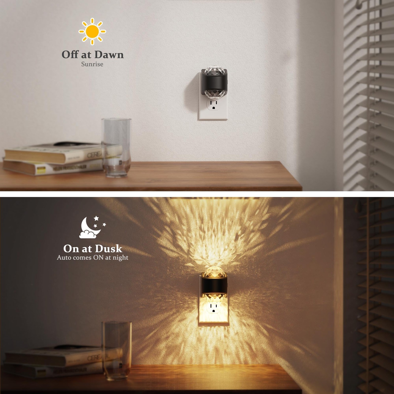 Night Lights Plug into Wall, Star Projector Night Light with 3000K Soft White...