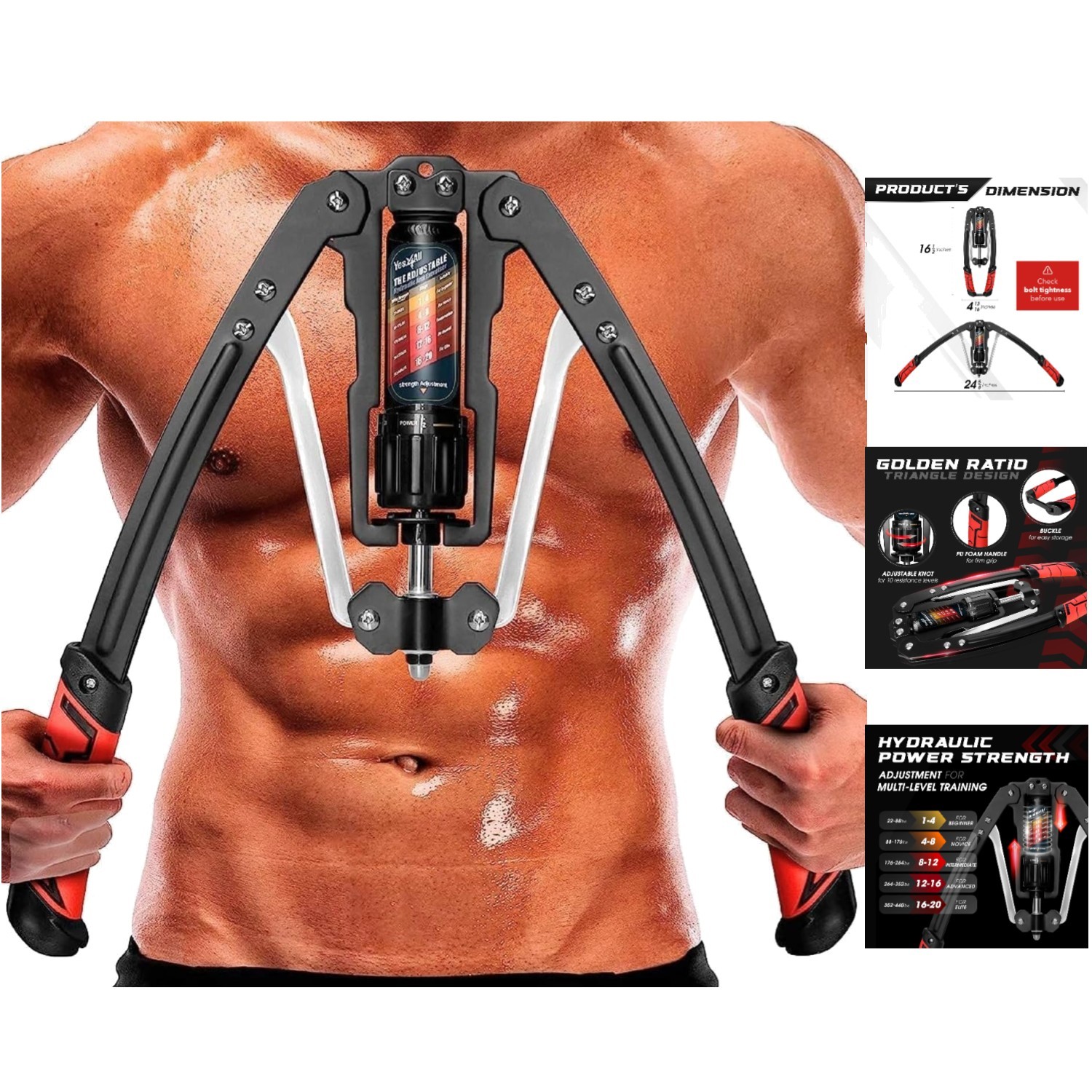 Wrist and Forearm Blaster - 10-Level Adjustable Hydraulic Resistance Trainer