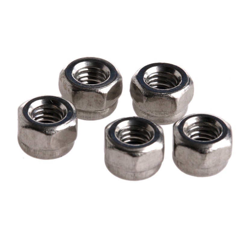100 Pcs/Set M3 Stainless Steel Screw Lock Nylon Hex Nut Insert Locking Nuts 3mm