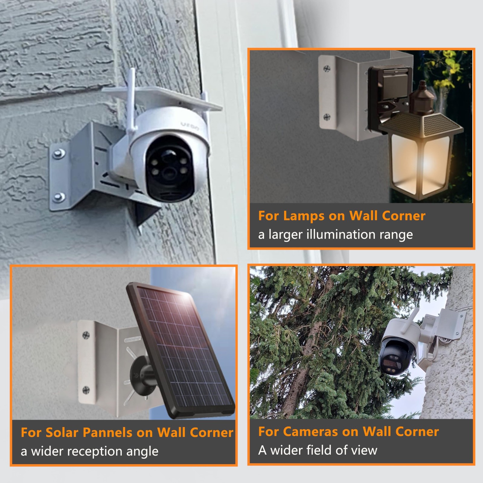 GZQIUYI Security Camera Corner Mount, Stainless Steel Bracket, 1 Pack, 1 PACK