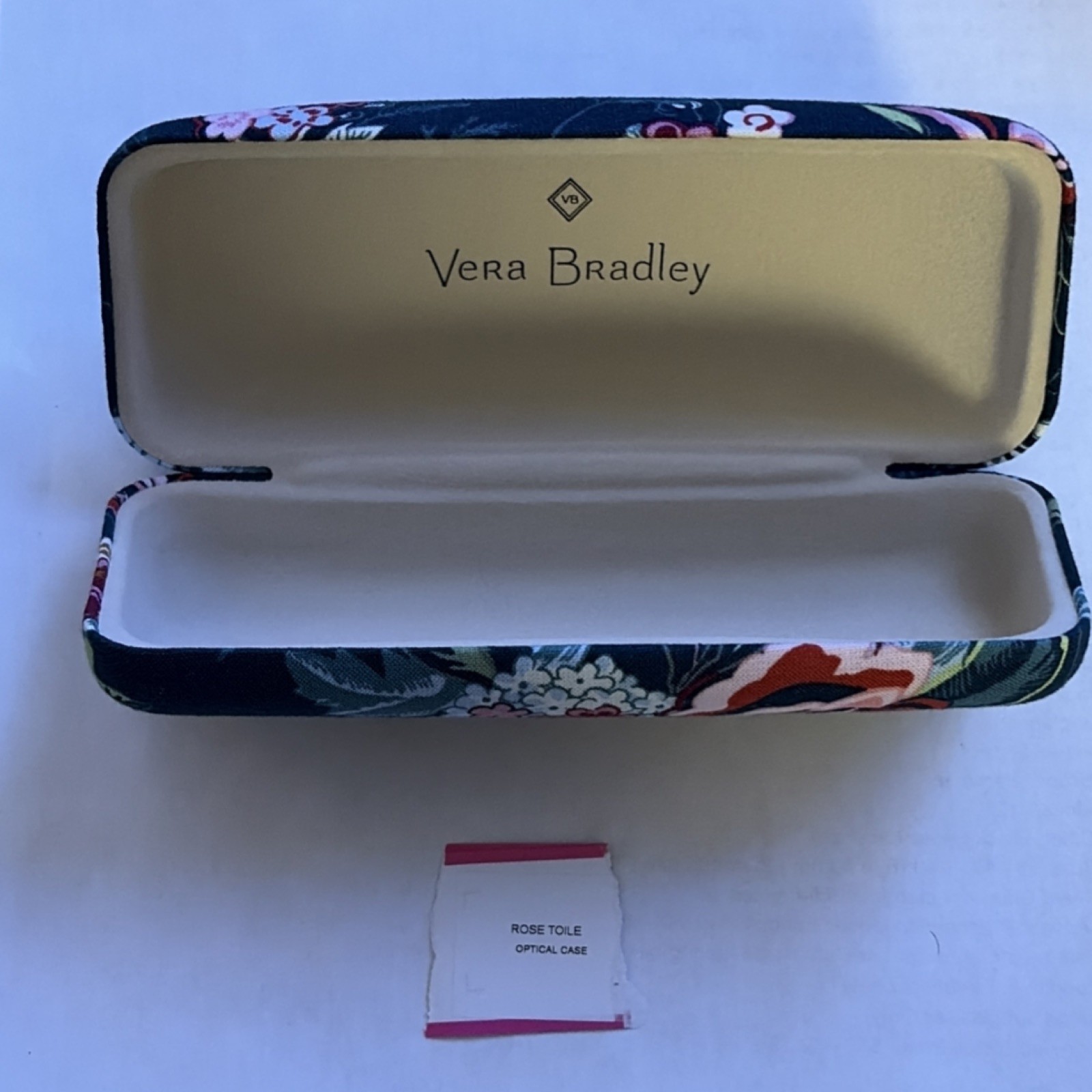 Vera Bradley Rose Toile Hard Case Glasses Floral Blue Multicolor