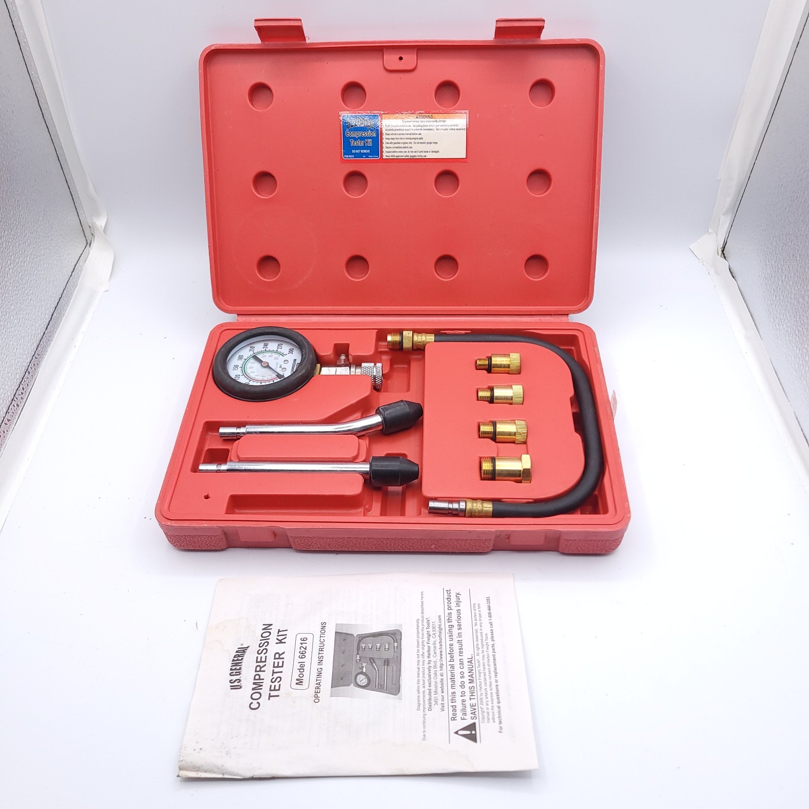 U.S. General Compression Tester Kit 66216 Complete Set