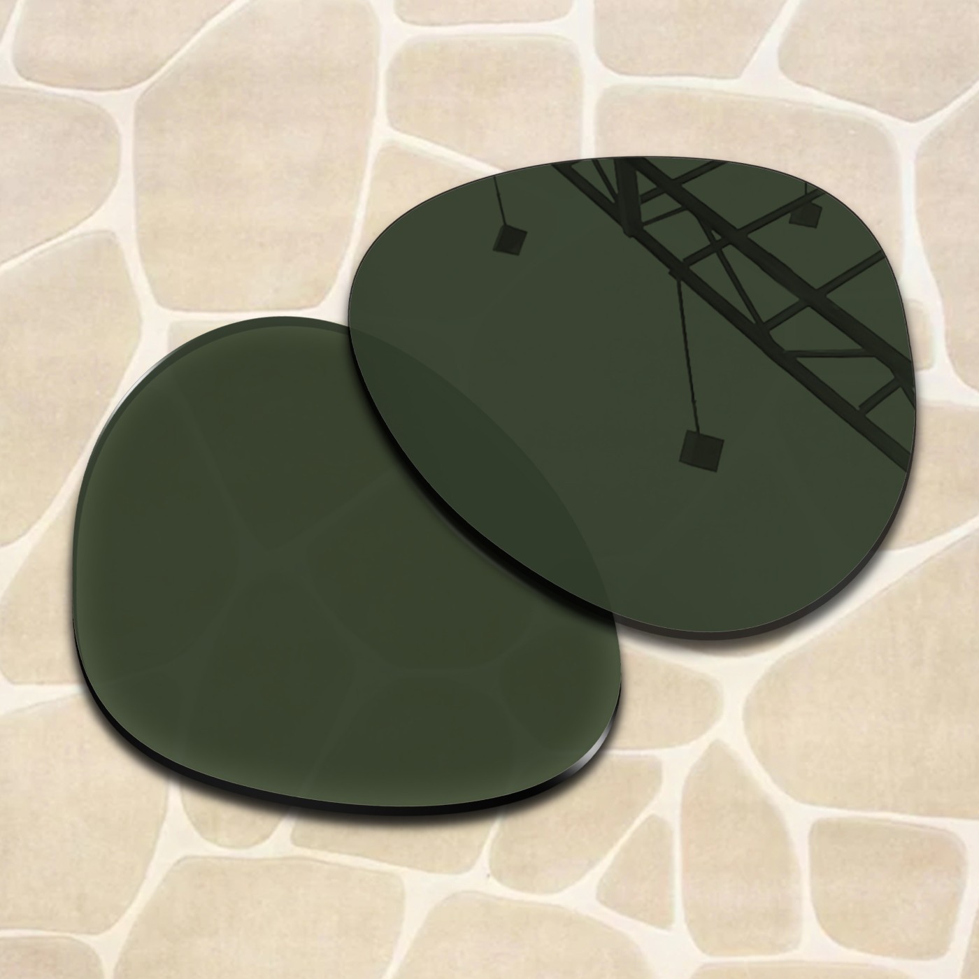 Crystal Green Polarized Replacement Lenses for Ray-Ban RB3025 58mm Sunglasses
