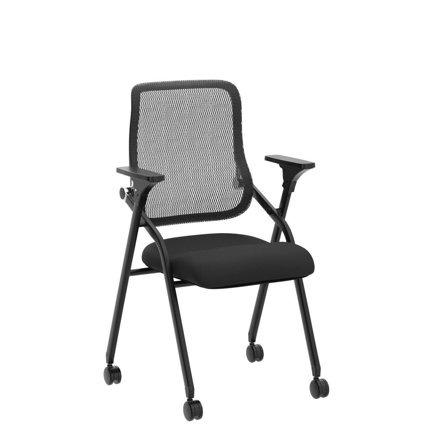 PRO, Stackable & Foldable Conference Room Chairs with 2X Thick Cushion, Lumba...