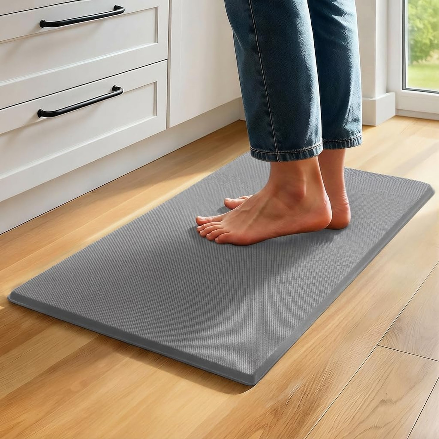 Kitchen Mat Cushioned Anti Fatigue, 0.75" Waterproof,Non Slip Kitchen Rugs, M...