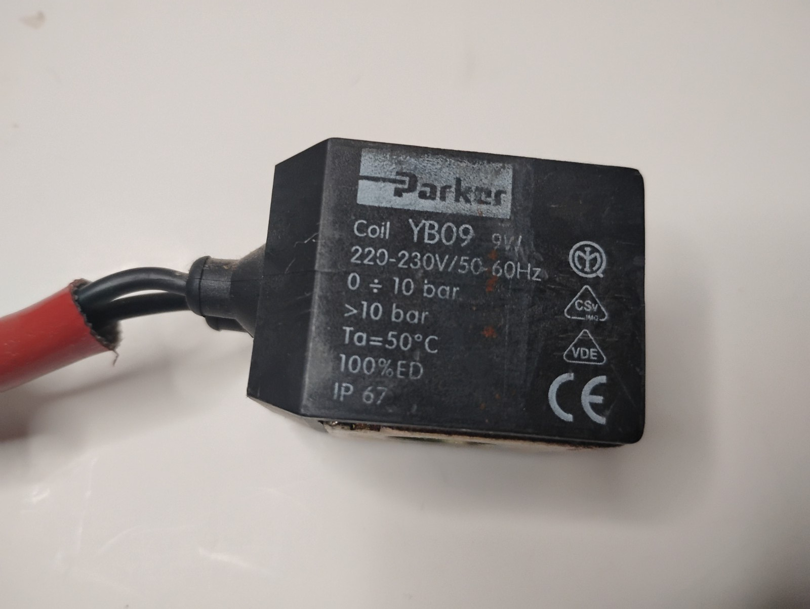 YB09 PARKER SOLENOID COIL 9W WITH CABLE 220-230v Laranzato Espresso USED