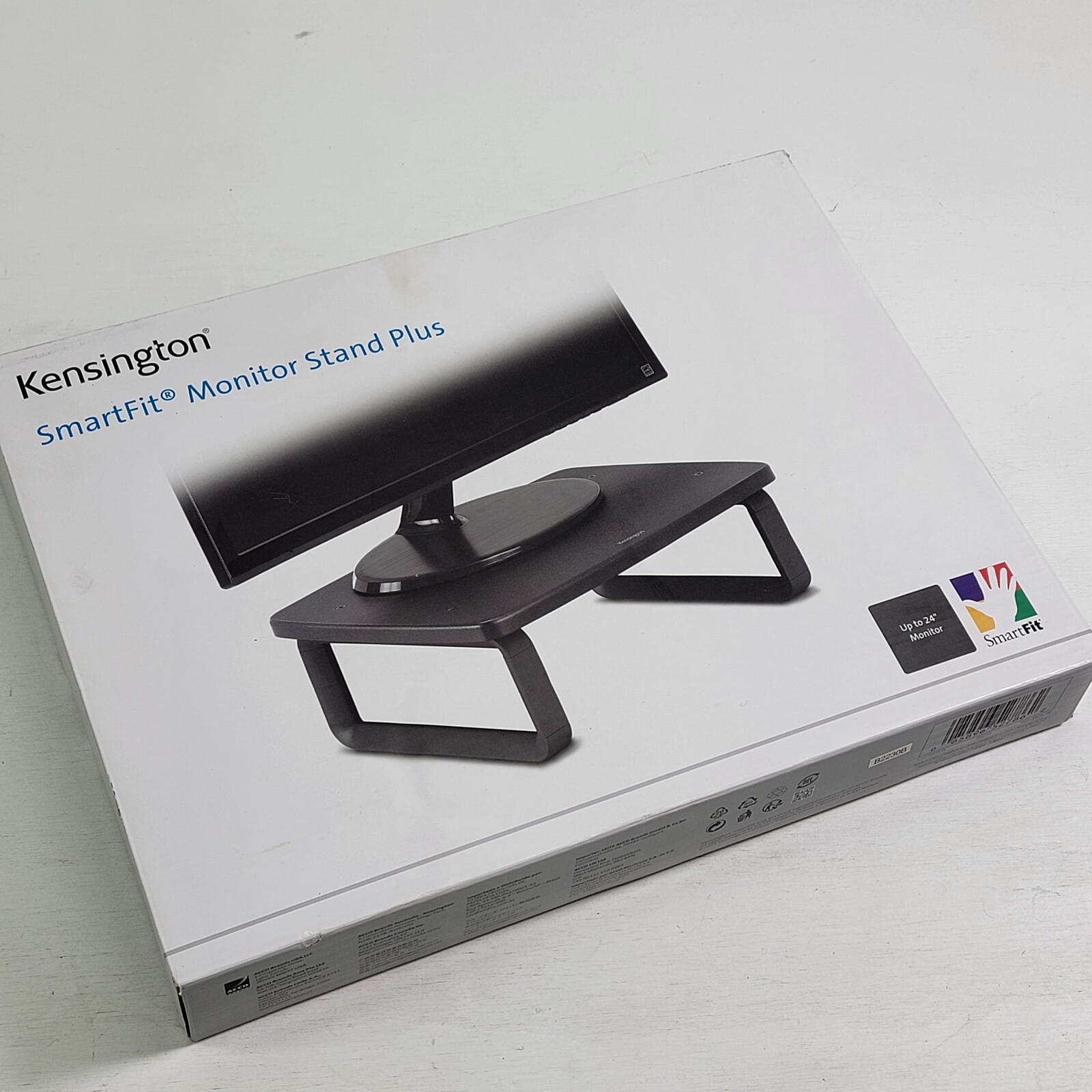 Kensingtion SmartFit 24in Monitor Stand Plus Black Supports 80 lbs K52786WW NOB