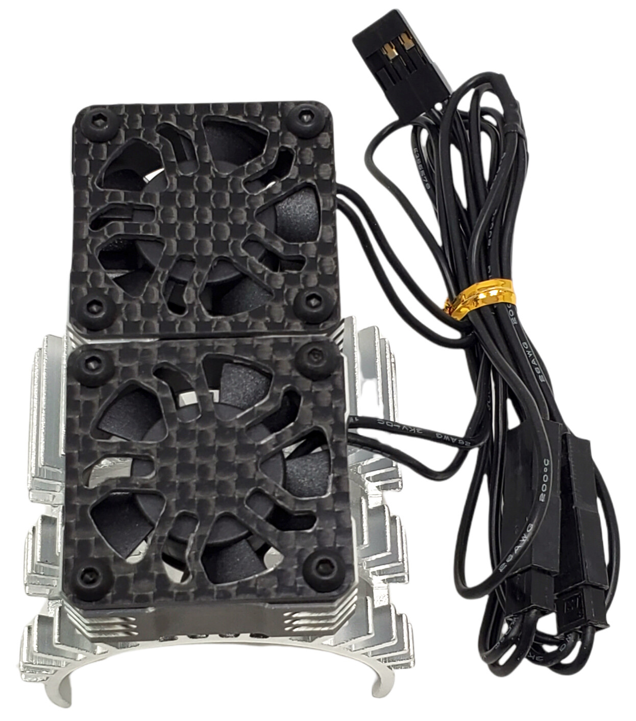 NEW NHX 1/8 Dual Alum HV Cooling Fan w/Cover and Heatsink Silver FREE US SHIP