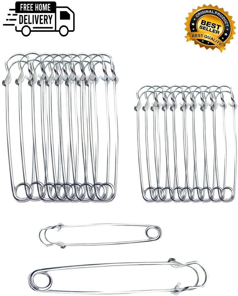 20PCS Large Safety Pins, 4Inch and 3Inch Heavy Duty Safety Pins for Fashion, Sew